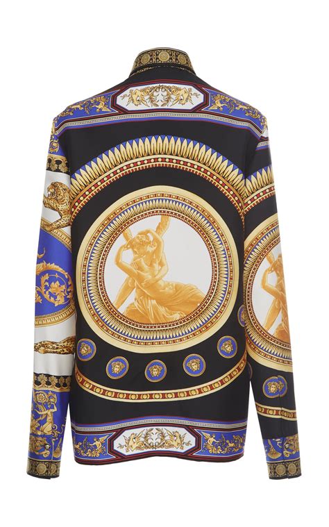 versace women's long sleeve shirt|versace big man shirts.